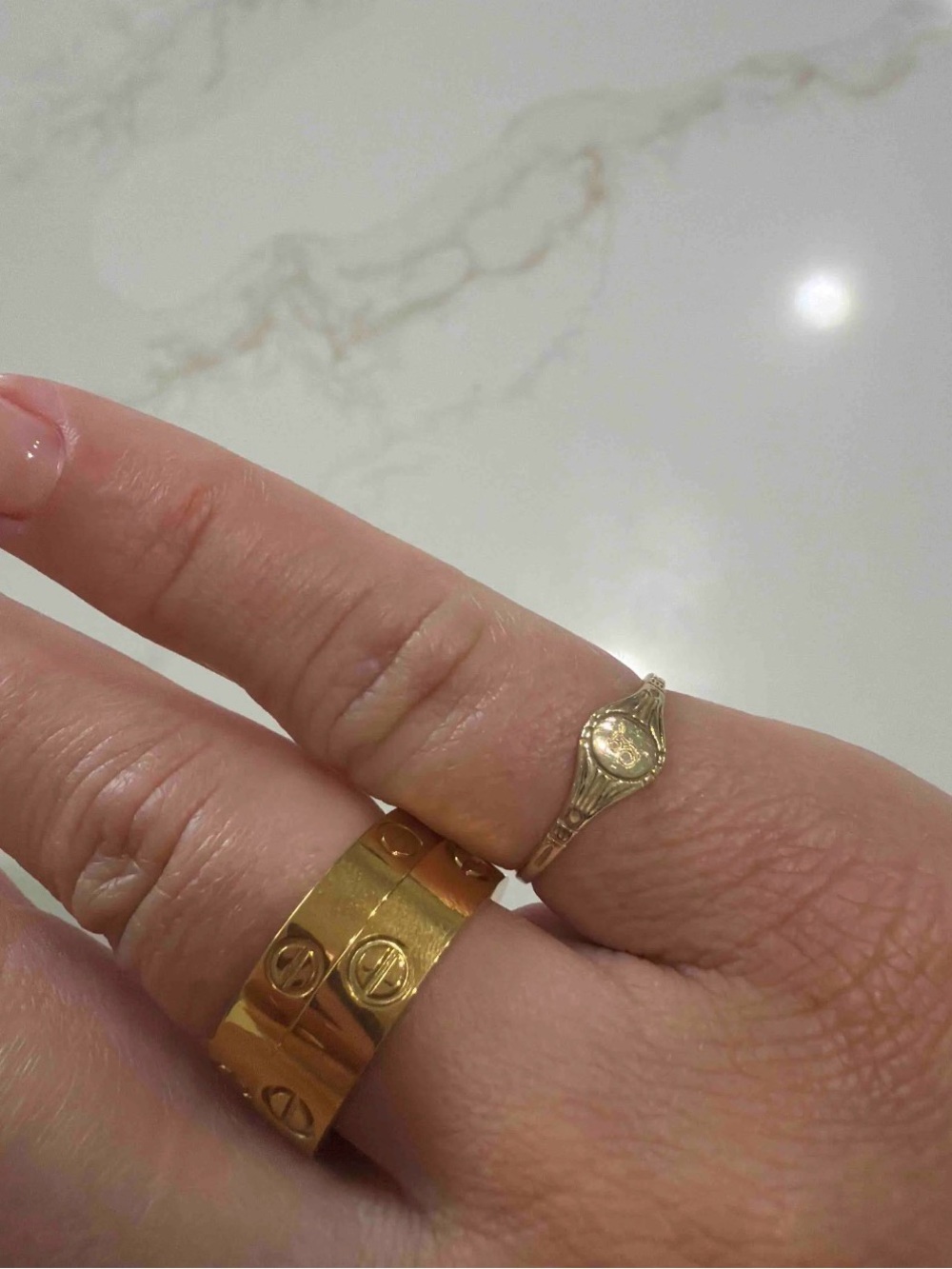4mm & 5mm wide Cartier Gold love ring